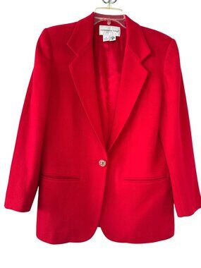 Vintage 100% Pure Wool Red Blazer Jacket Fundamental Things 8P